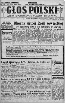 Głos Polski : dziennik polityczny, społeczny i literacki 29 grudzień 1927 nr 356