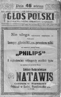 Głos Polski : dziennik polityczny, społeczny i literacki 1 styczeń 1928 nr 1