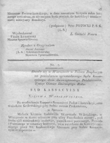 Dziennik Dekretów Sądu Kassacyinego Xięstwa Warszawskiego. T. I. 1810, nr 7
