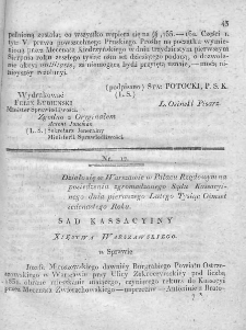 Dziennik Dekretów Sądu Kassacyinego Xięstwa Warszawskiego. T. I. 1810, nr 17