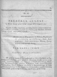 Dziennik Dekretów Sądu Kassacyinego Xięstwa Warszawskiego. T. I. 1810, nr 25