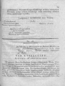 Dziennik Dekretów Sądu Kassacyinego Xięstwa Warszawskiego. T. I. 1810, nr 28