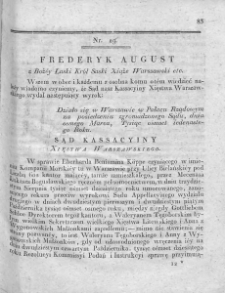 Dziennik Dekretów Sądu Kassacyinego Xięstwa Warszawskiego. T. I. 1810, nr 29