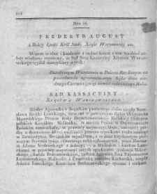 Dziennik Dekretów Sądu Kassacyinego Xięstwa Warszawskiego. T. I. 1810, nr 56