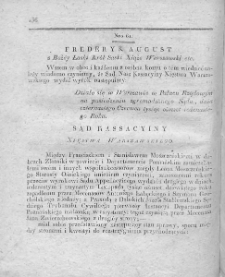 Dziennik Dekretów Sądu Kassacyinego Xięstwa Warszawskiego. T. I. 1810, nr 61