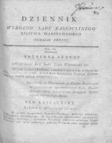 Dziennik Dekretów Sądu Kassacyinego Xięstwa Warszawskiego. T. I. 1810, nr 64