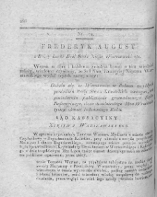 Dziennik Dekretów Sądu Kassacyinego Xięstwa Warszawskiego. T. I. 1810, nr 72