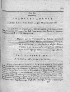 Dziennik Dekretów Sądu Kassacyinego Xięstwa Warszawskiego. T. I. 1810, nr 85