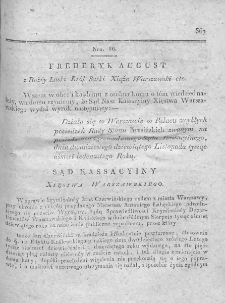 Dziennik Dekretów Sądu Kassacyinego Xięstwa Warszawskiego. T. I. 1810, nr 86