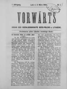 Vorwärts : organ der Sozialdemokratie Russ-Polens u. Littauens Jg 1. 3 März 1906, nr 2