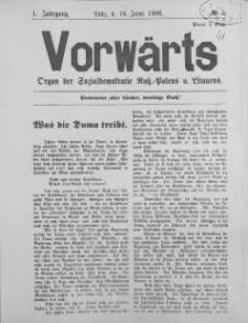 Vorwärts : organ der Sozialdemokratie Russ-Polens u. Littauens Jg 1. 16 Juni 1906, nr 5