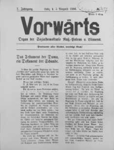 Vorwärts : organ der Sozialdemokratie Russ-Polens u. Littauens Jg 1. 5 August 1906, nr 7