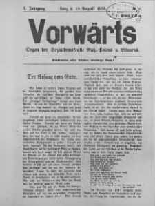 Vorwärts : organ der Sozialdemokratie Russ-Polens u. Littauens Jg 1. 18 August 1906, nr 8