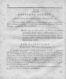 Dziennik Wyroków Sądu Kassacyinego Xięstwa Warszawskiego. T. 2. 1812. Nr 12