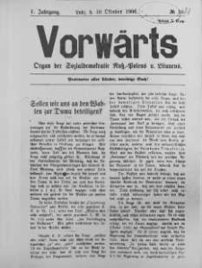 Vorwärts : organ der Sozialdemokratie Russ-Polens u. Littauens Jg 1. 10 October 1906, nr 10