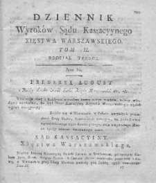 Dziennik Wyroków Sądu Kassacyinego Xięstwa Warszawskiego. T. 2. 1812. Nr 29