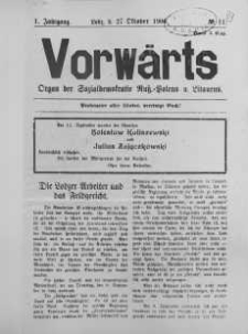 Vorwärts : organ der Sozialdemokratie Russ-Polens u. Littauens Jg 1. 27 October 1906, nr 11