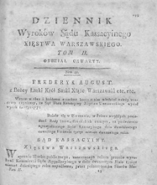 Dziennik Wyroków Sądu Kassacyinego Xięstwa Warszawskiego. T. 2. 1812. Nr 42