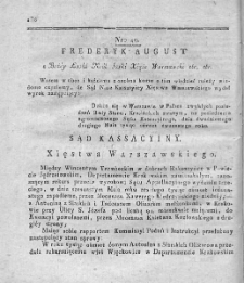 Dziennik Wyroków Sądu Kassacyinego Xięstwa Warszawskiego. T. 2. 1812. Nr 49