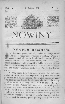 Nowiny. Czasopismo ludowe ku nauce i rozrywce dla starszych i dzieci. 1884. Nr 4