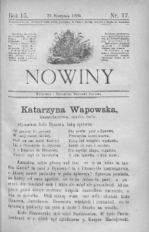 Nowiny. Czasopismo ludowe ku nauce i rozrywce dla starszych i dzieci. 1884. Nr 17