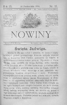 Nowiny. Czasopismo ludowe ku nauce i rozrywce dla starszych i dzieci. 1884. Nr 21