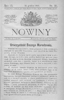 Nowiny. Czasopismo ludowe ku nauce i rozrywce dla starszych i dzieci. 1884. Nr 26