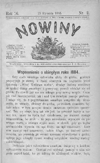 Nowiny. Czasopismo ludowe ku nauce i rozrywce dla starszych i dzieci. 1885. Nr 2