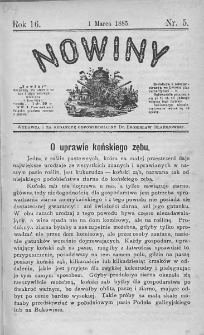 Nowiny. Czasopismo ludowe ku nauce i rozrywce dla starszych i dzieci. 1885. Nr 5