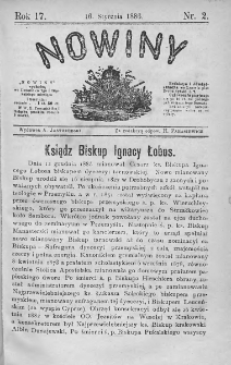 Nowiny. Czasopismo ludowe ku nauce i rozrywce dla starszych i dzieci. 1886. Nr 2