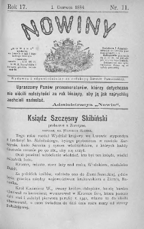 Nowiny. Czasopismo ludowe ku nauce i rozrywce dla starszych i dzieci. 1886. Nr 11
