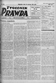 Tygodnik Prawda 26 czerwiec 1927 nr 26