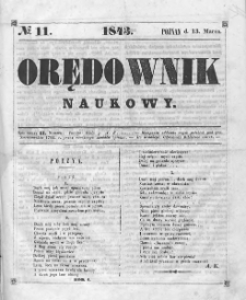 Orędownik Naukowy. 1843, nr 11