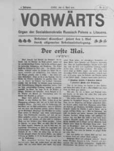 Vorwärts : organ der Sozialdemokratie Russ-Polens u. Littauens Jg 3. 15 April 1908 nr 21