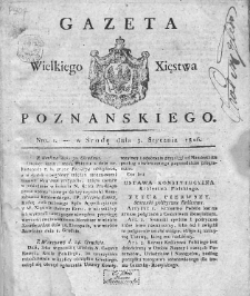 Gazeta Wielkiego Xięstwa Poznańskiego. 1816. Nr 1
