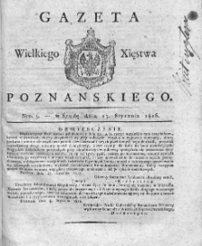 Gazeta Wielkiego Xięstwa Poznańskiego. 1816. Nr 5