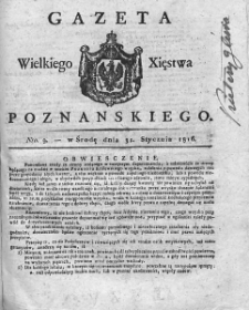 Gazeta Wielkiego Xięstwa Poznańskiego. 1816. Nr 9