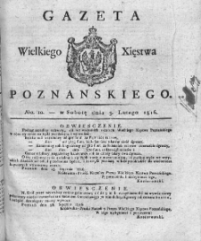 Gazeta Wielkiego Xięstwa Poznańskiego. 1816. Nr 10