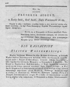 Dziennik Wyroków Sądu Kassacyinego Xięstwa Warszawskiego. T. 2. 1812. Nr 65