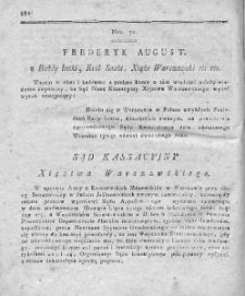 Dziennik Wyroków Sądu Kassacyinego Xięstwa Warszawskiego. T. 2. 1812. Nr 70