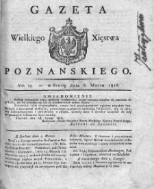 Gazeta Wielkiego Xięstwa Poznańskiego. 1816. Nr 19