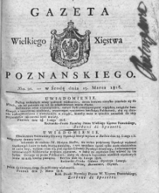 Gazeta Wielkiego Xięstwa Poznańskiego. 1816. Nr 21