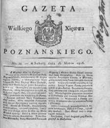 Gazeta Wielkiego Xięstwa Poznańskiego. 1816. Nr 22