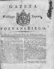 Gazeta Wielkiego Xięstwa Poznańskiego. 1816. Nr 29