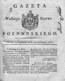 Gazeta Wielkiego Xięstwa Poznańskiego. 1816. Nr 31
