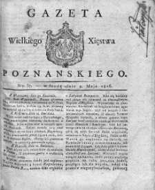 Gazeta Wielkiego Xięstwa Poznańskiego. 1816. Nr 37