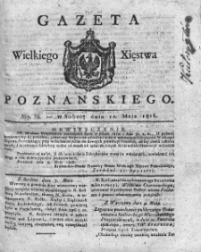 Gazeta Wielkiego Xięstwa Poznańskiego. 1816. Nr 38