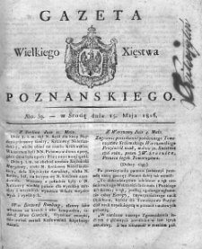 Gazeta Wielkiego Xięstwa Poznańskiego. 1816. Nr 39