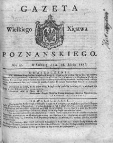 Gazeta Wielkiego Xięstwa Poznańskiego. 1816. Nr 40