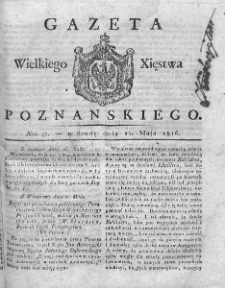 Gazeta Wielkiego Xięstwa Poznańskiego. 1816. Nr 41